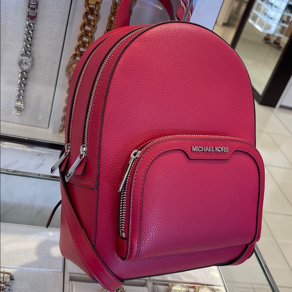 MICHAEL KORS Jaycee Md Zip Pocket Pebbled Leather Backpack
Dark Raspberry
NWT - Picture 8 of 16